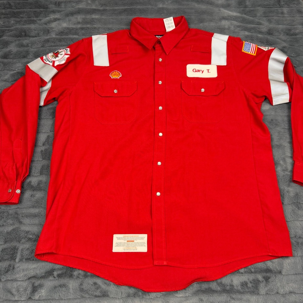 Bulwark FR Red Nomex Shell Geismar ERT Flame Resistant Work Shirt XL SNS8RD2